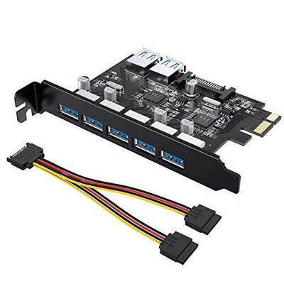 Superspeed 7 Ports to USB 3.0 Expansion Card with 15-Pin SATA Power Connector