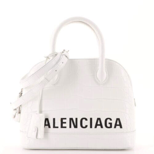 Balenciaga XXS Ville Croc-Embossed Leather Top Handle Bag | eBay