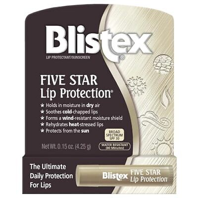 Blistex Five Star Lip Protection Balm 0.15 Ounce   Wind & Water-Resistant Lip...
