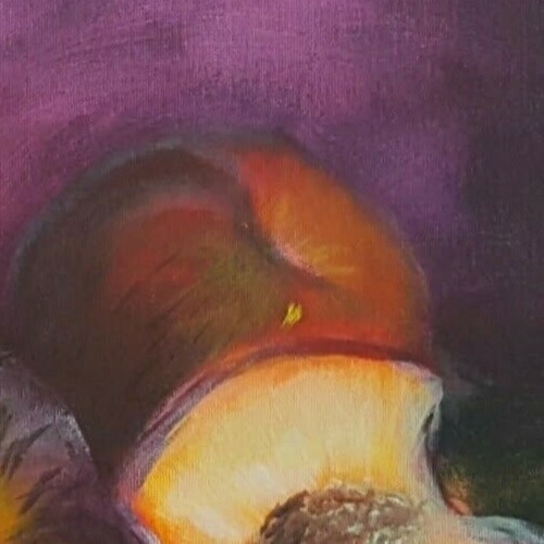 Painting Still life Peaches fruit Nature Morte Original Fine Art Signed M. Kravt