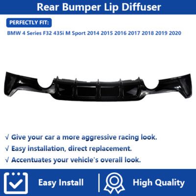 Gloss Black Rear Bumper Diffuser Fit for 2014-2020 BMW 4 Series F32 M Sport