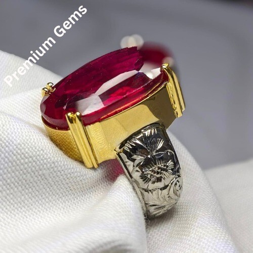 Pre-owned Handmade African Ruby, Natural Ruby Silver Ring, Ruby Gemstone Ring Sterling Silver 925 In Pink
