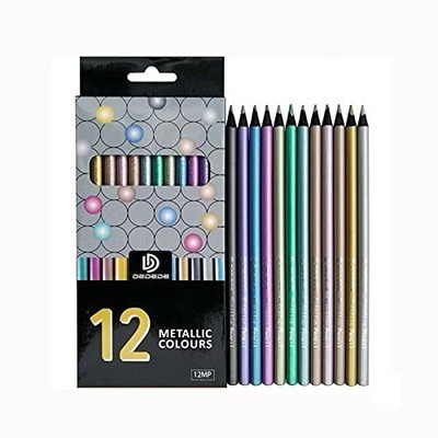 12PCS Metallic Colored Pencil Set Assorted Coloring Pencil S