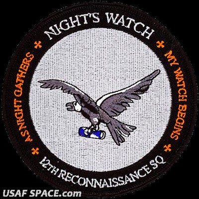 USAF 12th RECONNAISSANCE SQ -NIGHT S WATCH- MQ-9  Beale AFB, CA - ORIGINAL PATCH