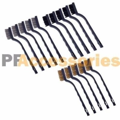 15 Pcs Mini Stainless Steel Brass Nylon Wire Brush Set Cleaning Detailing Polish