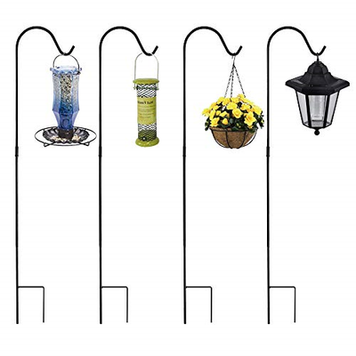 Shepherd Hook Hanger Garden Stake, 4 Pack 48 Inch Strong Rust Resistant Steel