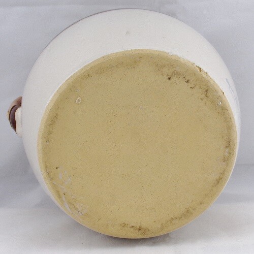 Vintage Robinson Ransbottom Bean Pot Blue Crown 3-Qt Crock w/Laced Handle