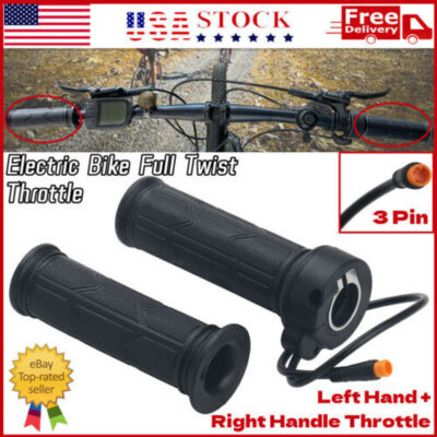 Electric Bike Full Twist Throttle Ebike Left Right Hand 3Pin Grip Twist Throttle