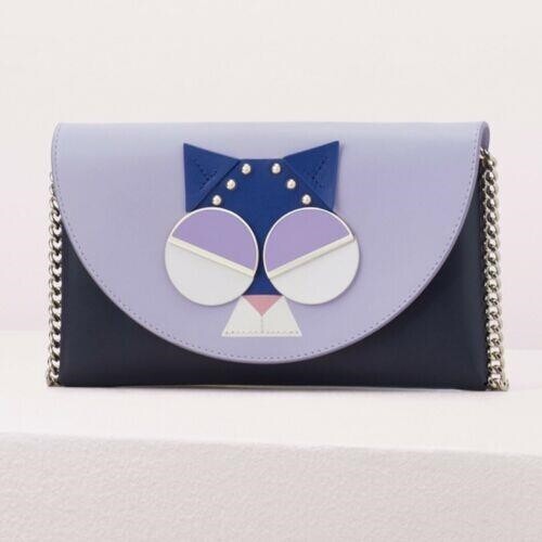 Kate Spade New York 250735 Womens Smitten Kitten Chain Crossbody Bag Blazer Blue