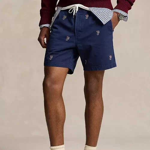 Polo Ralph Lauren 6-Inch Polo Prepster P-Wing Shorts Men's S Navy Button Closure - Picture 1 of 18