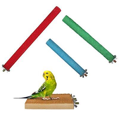 GAGILAND Parrot Bird Perch Stand Natural Wood Platform Bird Nail Trimmer Perc...