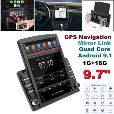 9.7'' 2Din Car Stereo Audio Radio Android 9.1 GPS Navi MP5 Player WiFi Quad Core