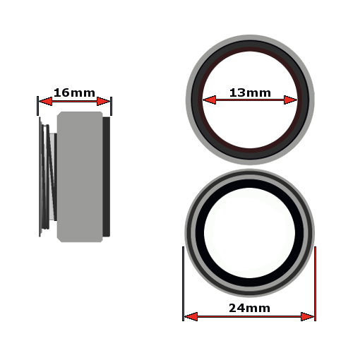 Gleitringdichtung für Wellen ø 13mm ø 26mm Laufringhöhe 8mm 