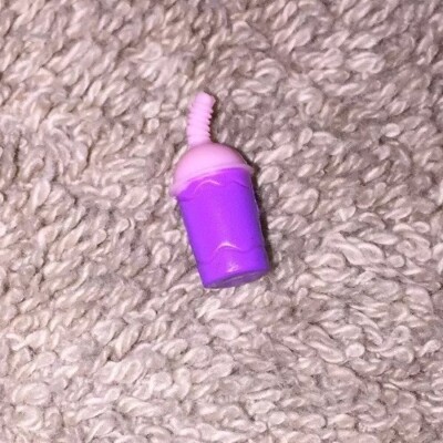 Vintage Polly Pocket - Purple & Pink Drink With Straw