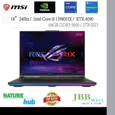 ASUS ROG Strix 18'', 240Hz, Intel Core i9 13th, 64GB DDR5, 2TB SSD, RTX 4090