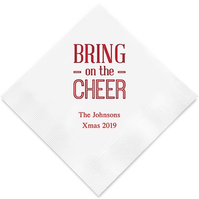 100 Bring On The Cheer Personalized Holiday Party Wedding Cocktail Napkins