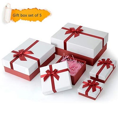 Gift Box with Lids for Presents Gift Boxes for Father's Day Gift a Set of 5 B...