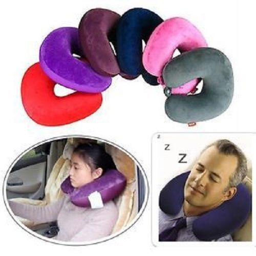 CUSCINO PER IL COLLO CON ANTISTRESS SET DA VIAGGIO AUTO TRENO AEREO MEMORY FOAM