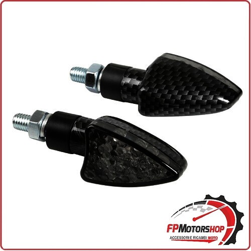 ARROW2 INDICATORI DI DIREZIONE A LED 12V CARBON PER MOTO FRECCE LUCI OMOLOGATE