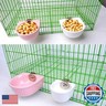 Small Animals Bowl, Detachable Cage Feeder Pet Ceramic Water and Food Feeder, Small Animal Supplies for Rabbit Parrot Squirrels Chinchilla Hamster Ferret (Pink, S)