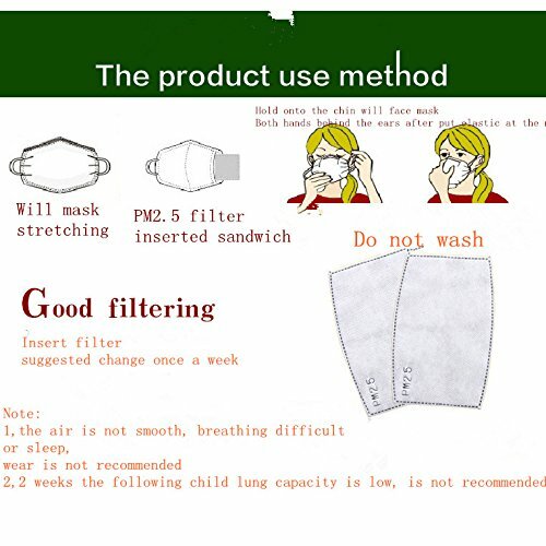 ZWZCYZ Adult 5 Layers PM2.5 N95 Activated Carbon Filter Insert Protective Filter