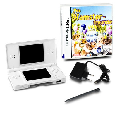 Image Ds lite konsole Weiss #71a + Similaire Câble de Chargement + Jeu Petz Hamster Image Ds lite konsole Weiss #71a + Similaire Câble de Chargement + Jeu Petz Hamster