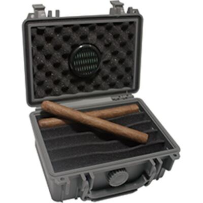 FESS Armour Grey Travel Cigar Humidor Capacity Up To 15 Cigars