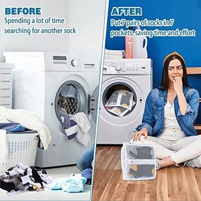 4 Pcs Sock Laundry Bag Socks Organizer Mesh Bags for Washing Machine Large Wa...