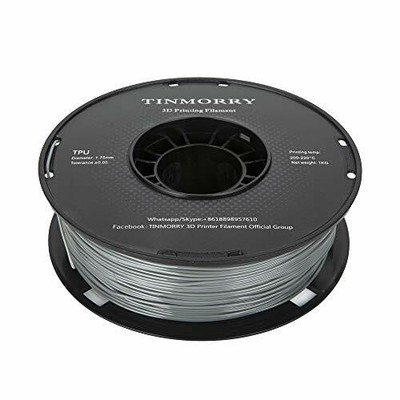 Filament TPU 1,75 mm, TINMORRY 3D Druckmaterialien, TPU (E-Transparent Grau)