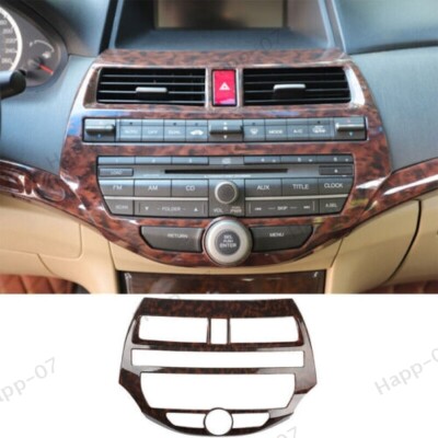 Wood Grain Central Console AC Switch Panel For Honda Accord Crosstour 2008-2013