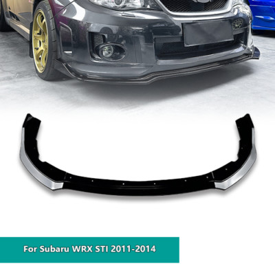 For 2011-2014 Subaru WRX STI CS2 Style Gloss Black Front Bumper Lip Kit Spoiler