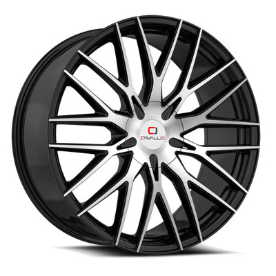 Cavallo 22x8.5 Wheel Gloss Black Machined CLV-45 5x4.5/5x120 +38mm Aluminum Rim