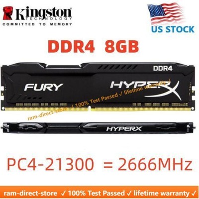 HyperX FURY DDR4 8GB 2666 MHz PC4-21300 Desktop RAM Memory DIMM 288PINS 1x 8GB