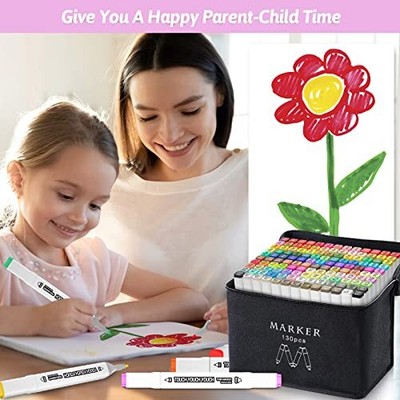 120 Colors and 130 Colors Dual Tip Alcohol Based Markers Set for Kids Adult C...