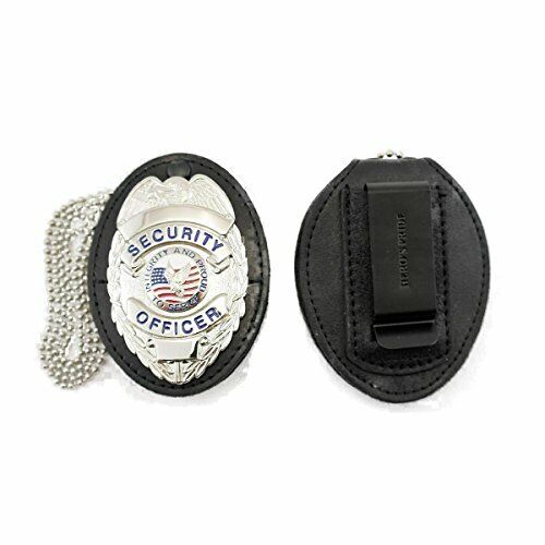 HP Universal Shield Leather Badge Holder with Free Neck Chain