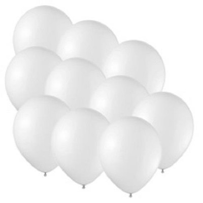 Party Special Occasions Plain White 10 Pack Of Balloons  113939 Pearl Latex