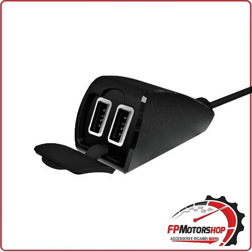 38828 USB-FIX TREK DOPPIO CARICATORE DUAL USB PER MANUBRIO MOTO SCOOTER