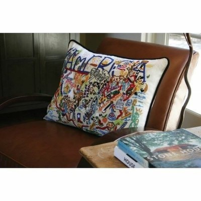 Long Island Hand-Embroidered Pillow