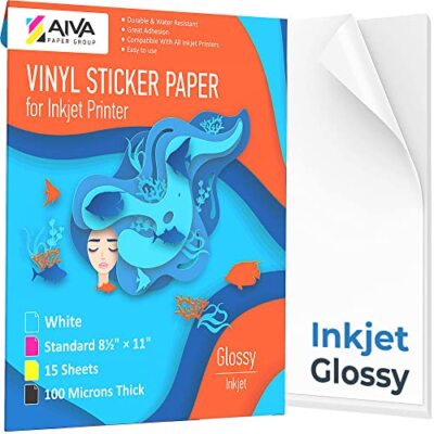 Limia's Care Printable Vinyl Sticker Paper for Inkjet Printer - Glossy White ...
