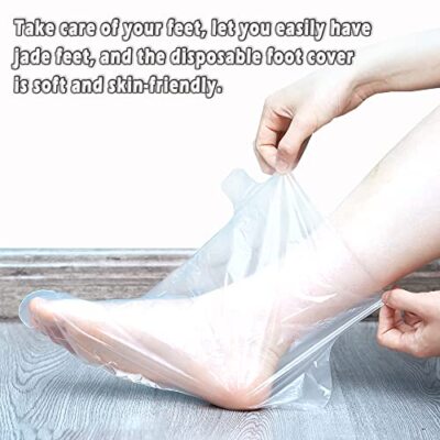 400x Disposable Paraffin Bath Liners for Foot, Plastic Bath Socks Booties Covers