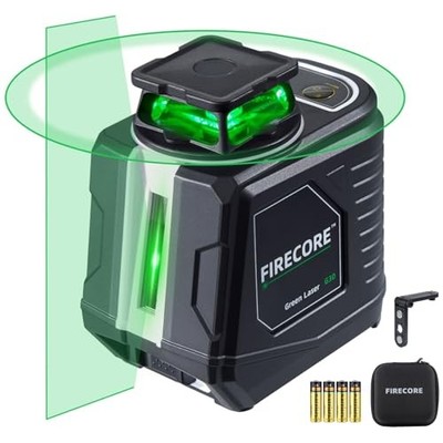 Firecore 360 Green Laser Level - Self-Leveling Cross Line Tool, Accurate Measure