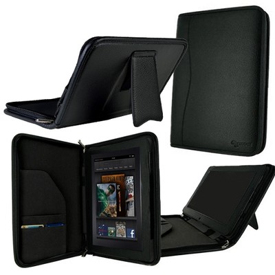 rooCASE for Amazon Kindle Fire 7'' - Executive Leather Folio Case Black Lot C4