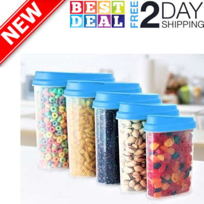 Mesa Inspired Living Food Pantry Clear Plastic Containers Flip Top