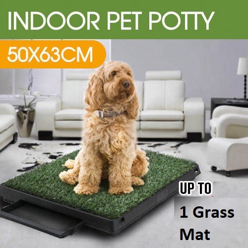 New Pet Potty Trainer Dog Puppy Grass Toilet Training Pad Mat with Tray USA Sell