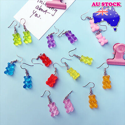 Creative Cute Mini Gummy Bear Earrings Female Hook Dangle Jewelry