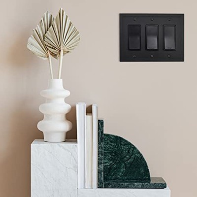 Dcor Triple Rocker Insulated Light Switch Cover 3gang Electrical Wall Plate Trip