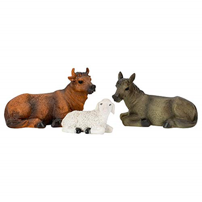 Dicksons Nativity Gold Toned 10 inch Resin Stone Christmas Holiday Figurines Set