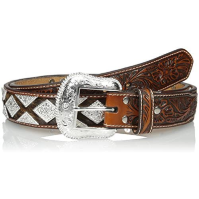 Nocona Belt Co. Men's Pro Metal Shield Bling, Tan, 30