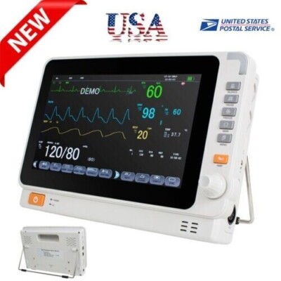 Portable 10 Multi-Parameter Patient Monitor - Accurate Vital Signs Machine for