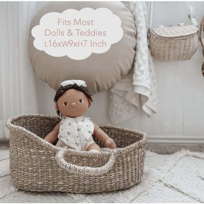 BEBE BASK Premium Doll Bassinet Handcrafted Moses Basket Luxe Mattress